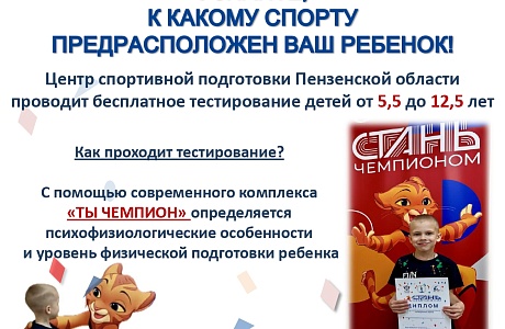 Продолжается работа по тестированию детей в рамках Федерального проекта "Стань Чемпионом"