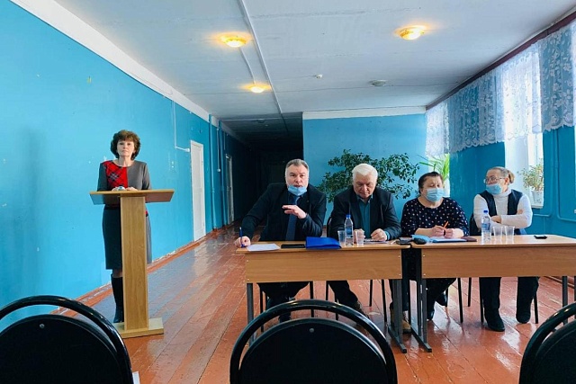 В здании школы села Пограничное 11 марта 2022 года прошла встреча с населением Пограничного сельсовета