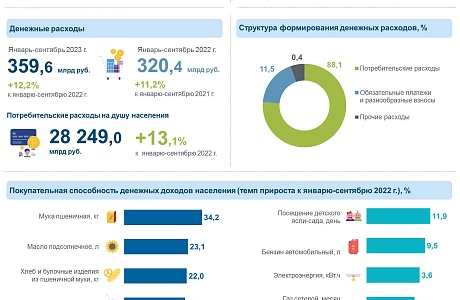 Денежные доходы и расходы населения Пензенской области за январь-сентябрь 2023 года