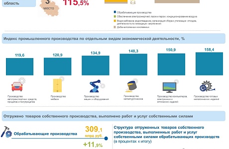 Отдельные показатели промышленного производства Пензенской области за январь-октябрь 2023 года