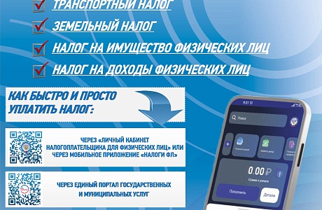 Необходимо уплатить имущественные налоги физических лиц не позднее 2 декабря 2024 года 