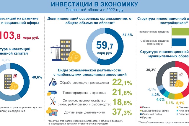 Инвестиции в экономику Пензенской области  в 2022 году